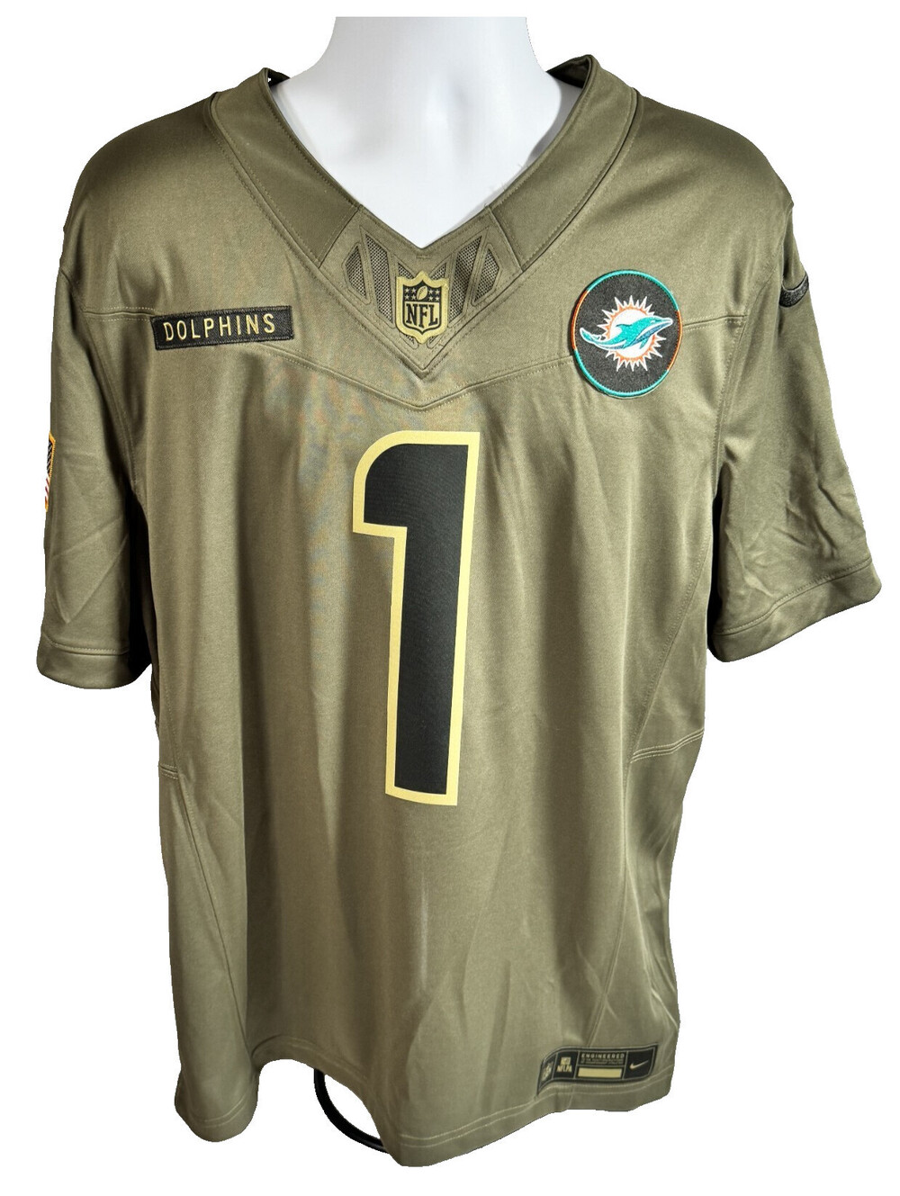 Nike Miami Dolphins Tua Tagovailoa #1 Jersey Salute To Service Mens L NWT $195